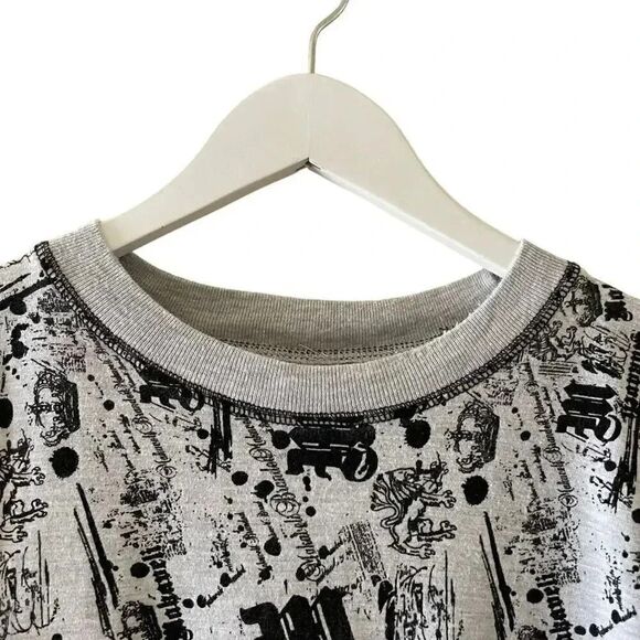 Makaveli  Gray Black Graphic Crewneck Short Sleeves Men’s T-Shirt SZ XL #1218 - Picture 2 of 16